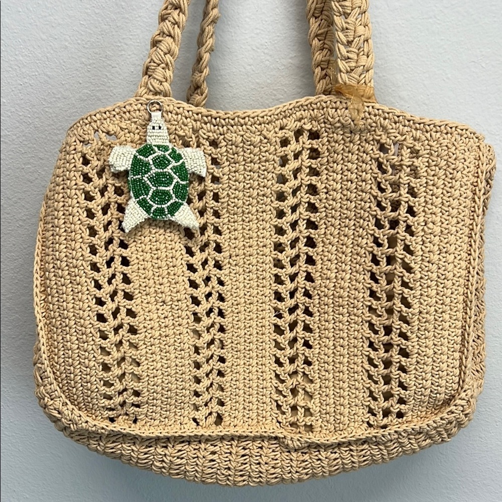 From India To You | Crochet Tote Bag w/ Turtle Charm